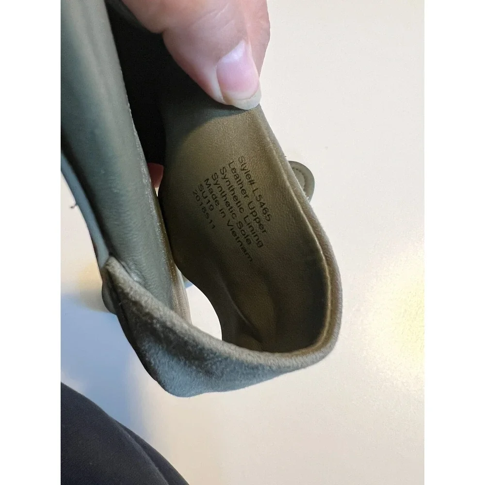 jcrew sandals‎ Olive green leather Upper Size Slip On 8.5 Slide Style L5465
